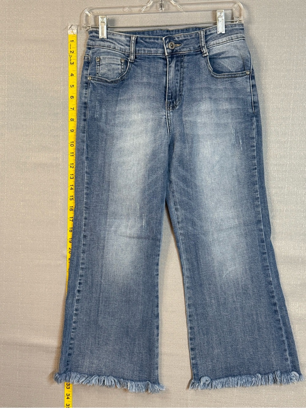 Hype Light Blue Frayed Hem Wide-Leg Jeans